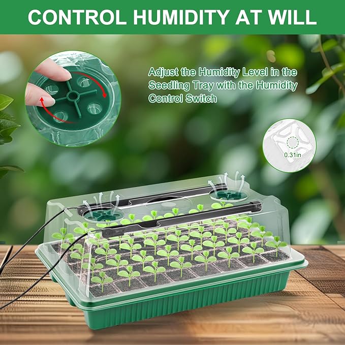 Seed Starter Tray with Timed Grow Light, 2 Pack 80 Cells Plant Starter Tray - Image 5