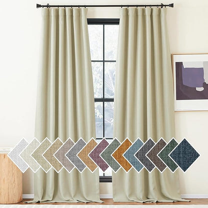 NICETOWN Room Darkening Bedroom Curtains 84 inches Long, Pinch Pleated Curtains by NICETOWN