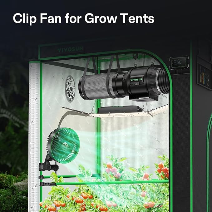 VIVOSUN AeroWave E6 Gen2, Grow Tent Clip Fan 6”, EC Motor, Smart Control - Image 2