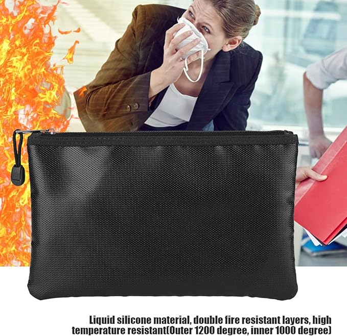 plplaaoo Fire Document Bag Briefcase High Temperature Liquid Silicone Material - Image 7