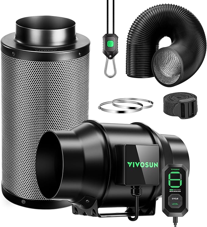 VIVOSUN Smart Air Filtration G6 Kit 6", AeroZesh G6 Inline Duct Fan by VIVOSUN