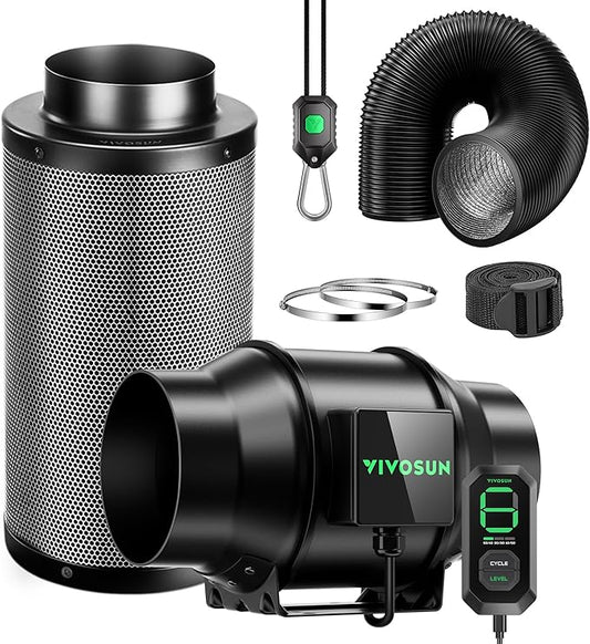 VIVOSUN Smart Air Filtration G6 Kit 6", AeroZesh G6 Inline Duct Fan by VIVOSUN