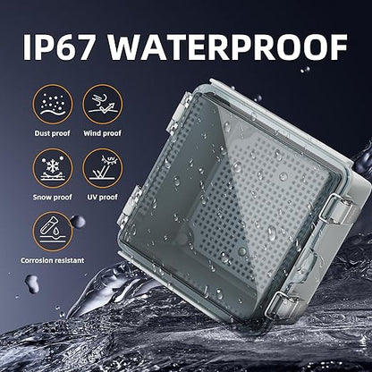 Joinfworld 6x6x4 Outdoor Electrical Box Weatherproof Junction Box Plastic Clear - Image 2