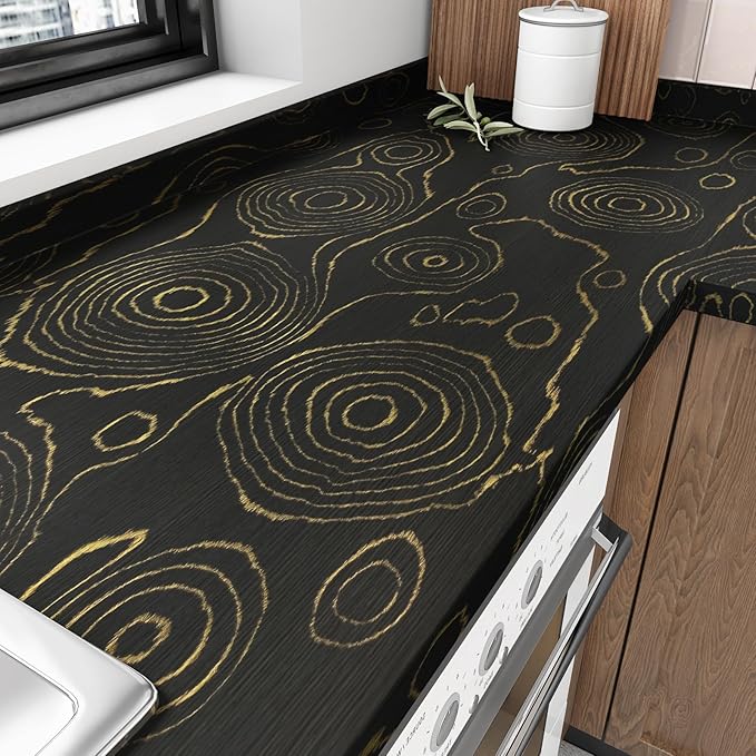 WESTICK Black/Gold Wood Contact Paper - Image 2