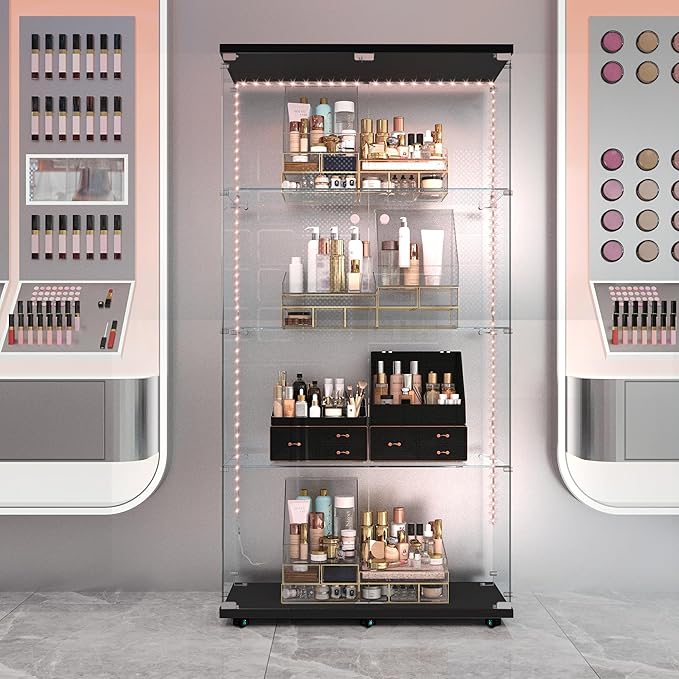 Yoluckea 4-Tier Glass Display Cabinet by Yoluckea
