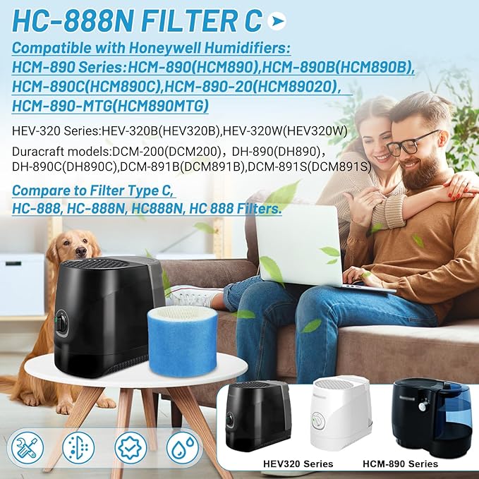 Lemige 4 Pack Upgraded HC888 Series Filters C Compatible - Image 2