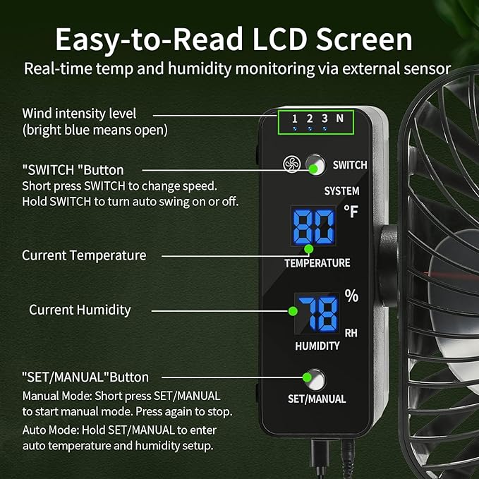 Grow Tent Fan 6”, LCD Display - Image 5