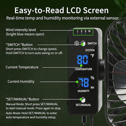 Grow Tent Fan 6”, LCD Display - Image 5