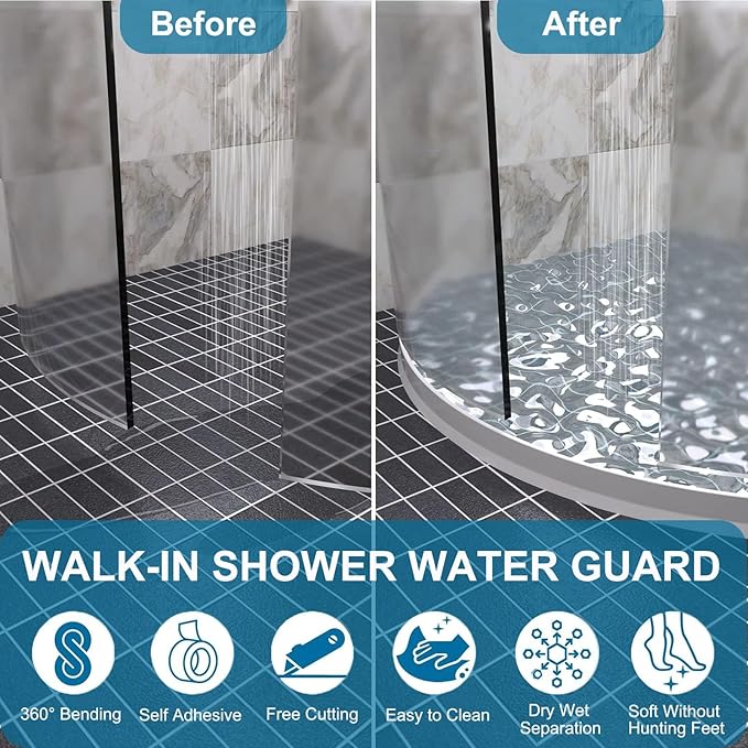 3.8" High Shower Dam 39" Collapsible Shower Water Stopper, Shower Threshold - Image 3