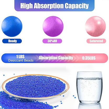 4LBS Desiccant Beads, Premium Blue Indicating Reusable Silica Gel Beads Bulk - Image 2