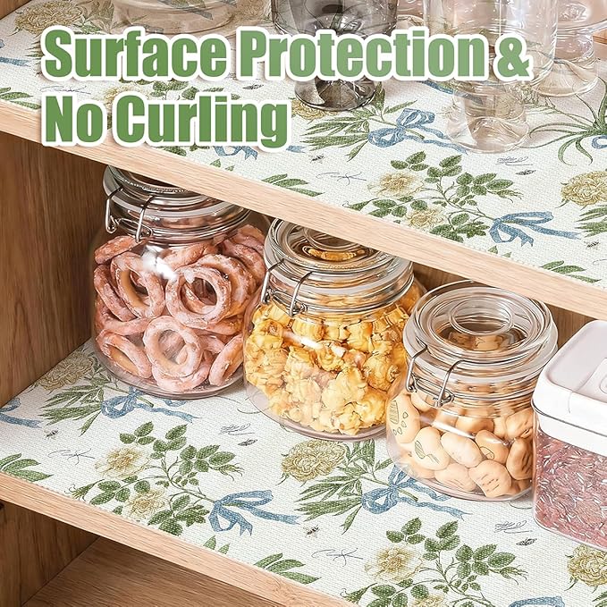 Drawer and Shelf Liner for Kitchen Cabinets Non Adhesive Cabinet Liners Floral - Image 3