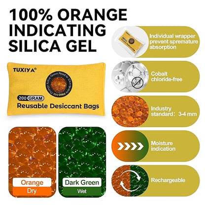 12Pack Rechargeable Silica Gel Desiccant Packets, Color-Indicating Desiccant - Image 3