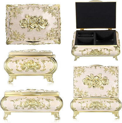 Hipiwe Metal Jewelry Organizer Box Antique Decorative Treasure Chest Keepsake - Image 8