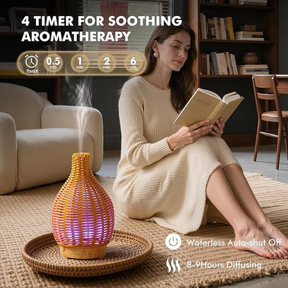 Boho Essential Oil Diffuser for Home -150ml Ultrasonic Fragrance Diffuser - Image 3