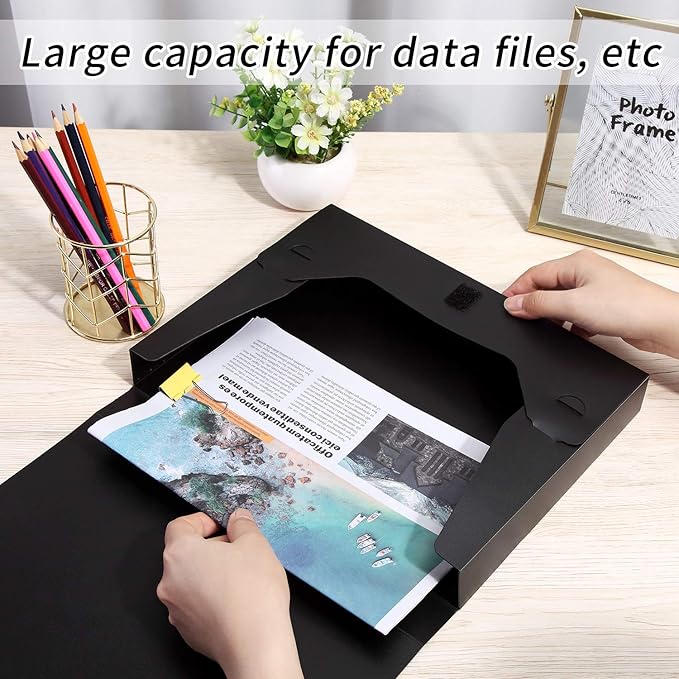 A4 Storage File Boxes Archives Cases, Foldable Plastic File Folder, Thickened - Image 4