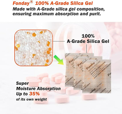 20g x 100 Packs Fonday Rechargeable Silica Gel Desiccant Packets Food Grade - Image 3