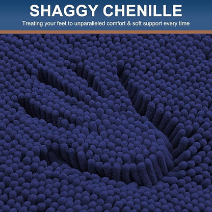 Smiry Luxury Chenille Bathroom Rugs 30x20, Extra Soft and Absorbent Shaggy Bath - Image 3