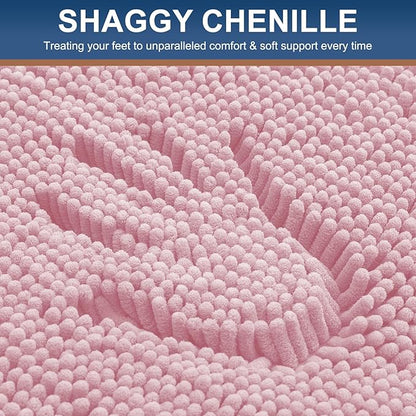 Smiry Luxury Chenille Bathroom Rugs 24x16, Extra Soft and Absorbent Shaggy Bath - Image 3