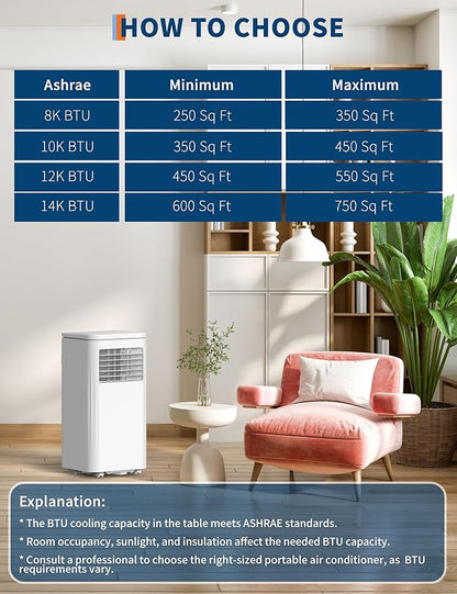 10, 000 BTU Portable Air Conditioner, 3 in-1 Portable AC Unit - Image 7