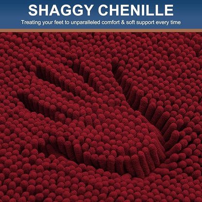 Smiry Luxury Chenille Toilet Rugs U-Shaped 24x20, Soft Absorbent Non-Slip - Image 3