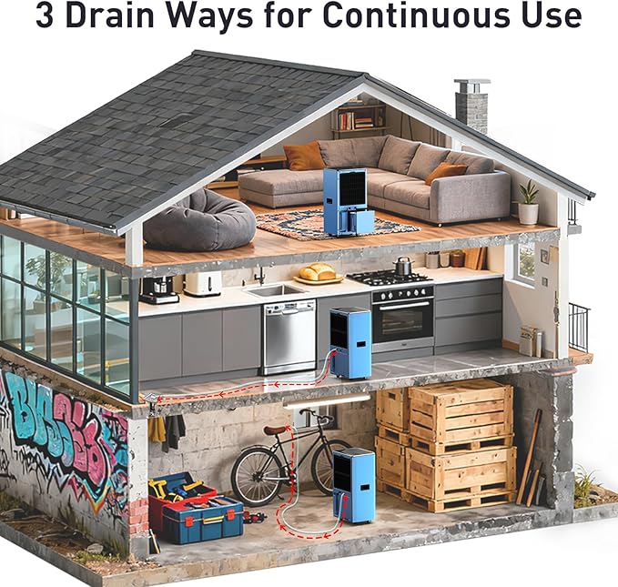 120 Pints Dehumidifier with Pump and Drain Hose - Image 4