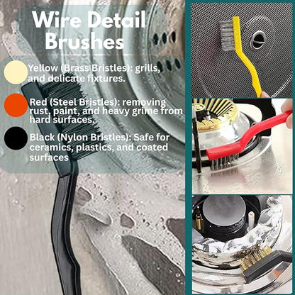 Crevice Cleaning Brush Set 11-Piece Multi-Purpose Hard & Soft Bristle Brushes - Image 7