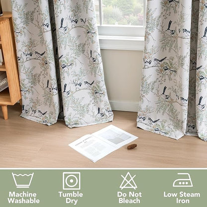 H.VERSAILTEX Floral 100% Blackout Curtains 63 inch Length 2 Panels Set Printed - Image 6