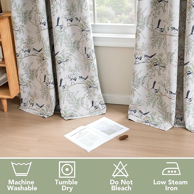 H.VERSAILTEX Floral 100% Blackout Vintage Curtains 96 inch Length 2 Panels Set - Image 6