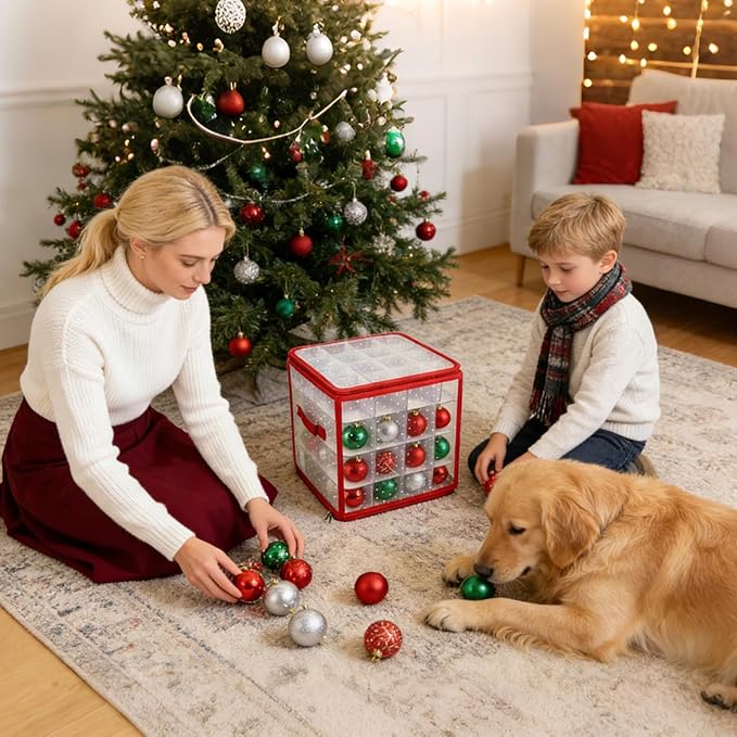 Ornament Organizer Storage Box | Space-Saving Decoration Container - Image 3
