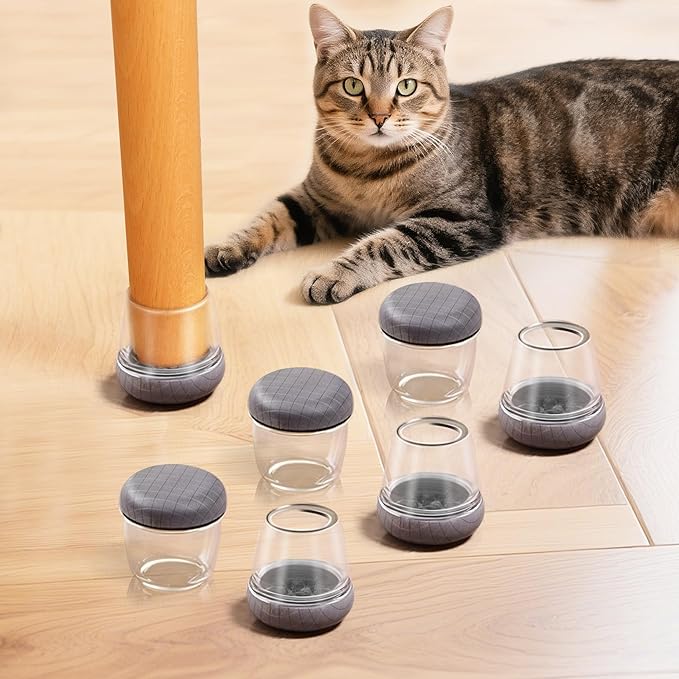 Chair Leg Floor Protectors for Hardwood Floors – Smooth Nylon Base Won’t Trap by Unknown