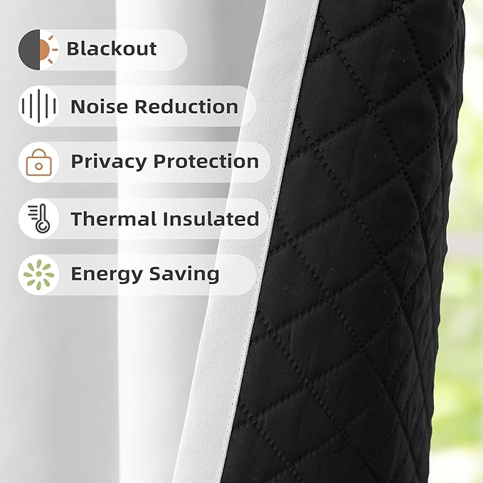 DriftAway Soundproof Thermal Insulated Quilted Curtain Liners - Image 2