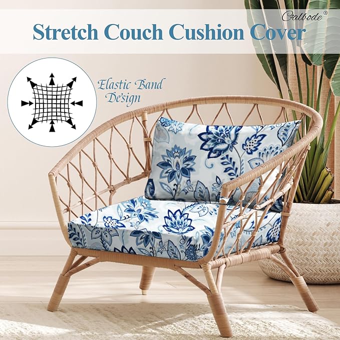 8pcs Floral Printed Stretchy Sofa Cushion Covers - Image 3