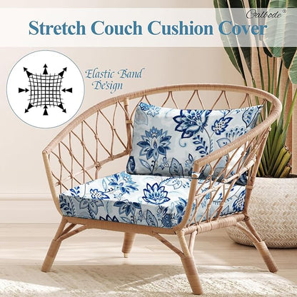 8pcs Floral Printed Stretchy Sofa Cushion Covers - Image 3