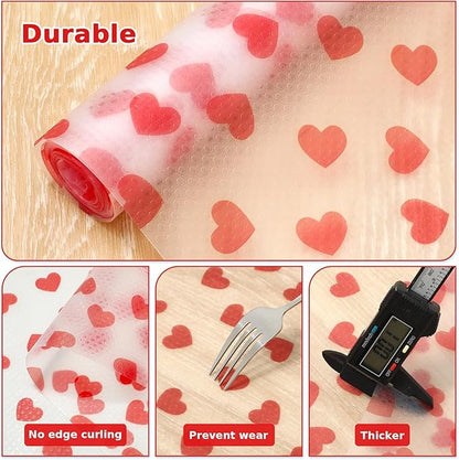 Valentine's Day Refrigerator Liner Waterproof Fridge Shelf Mat Red Heart - Image 7
