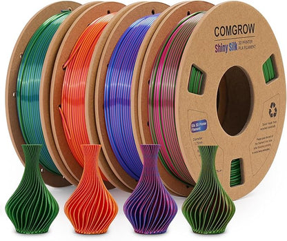Comgrow Silk Shiny Rainbow Multi-Color 3D Printer Filament, Comgrow 3D Printing by Comgrow