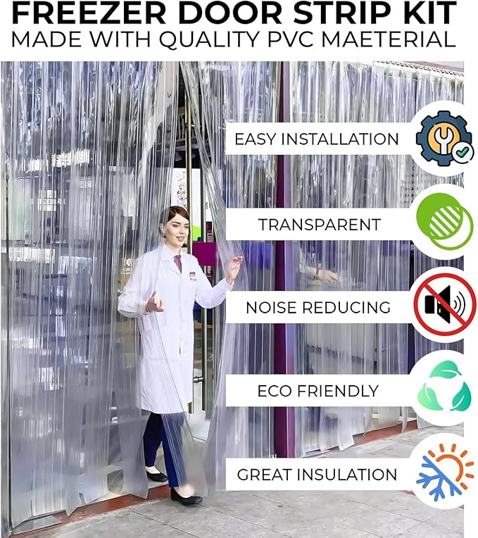 Ribbed PVC Strip Curtain Clear 48" Width x 84" Height Vinyl Door Strips - Image 5