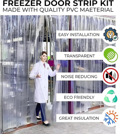 Ribbed PVC Strip Curtain Clear 48" Width x 84" Height Vinyl Door Strips - Image 5