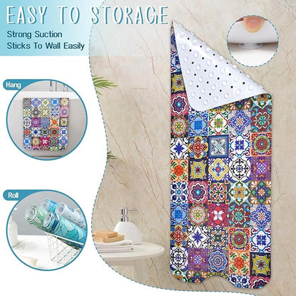 Boho Bathtub Mat Non Slip, Vintage Bath Tub Mat Baby Bath Mats - Image 5