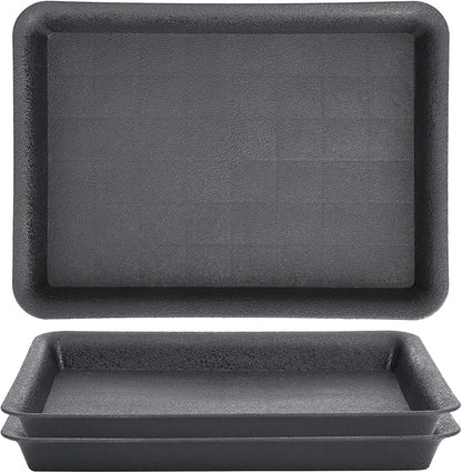 GREANER 3 Packs Plant Tray, 11 Inch Black Seed Starter Tray Rectangular by GREANER