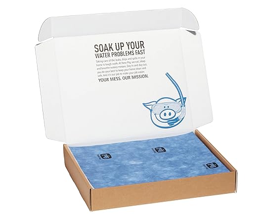 PIG Water Absorbent Mat | Reusable | 10 Pack | 15" W x 19" L | Blue and Black | by NewPig
