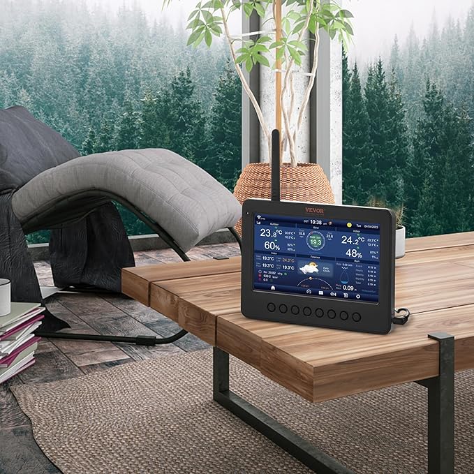 VEVOR 7-in-1 Wi-Fi Solar Self-Charging Weather Station - Image 9