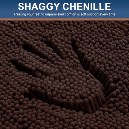 Smiry Luxury Chenille Round 24x24, Extra Soft and Absorbent Shaggy Bathroom Mat - Image 3