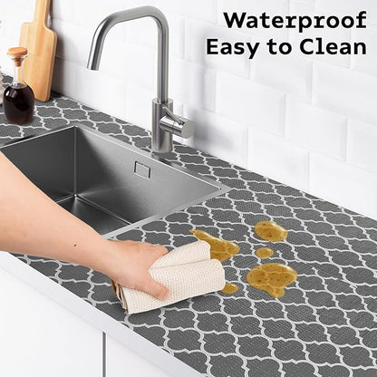 Shelf and Drawer Liner for Kitchen Cabinets Non-Adhesive, Strong Grip Non-Slip - Image 4