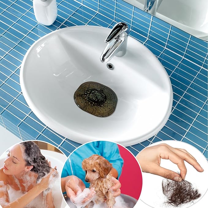 Hair Catcher Square Silicone Hair Stopper Shower Drain Hair Catcher - Image 4