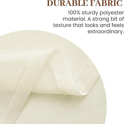 Dreaming Casa Solid Sheer Curtains 96 Inches Long Ivory Rod Pocket Voile - Image 4