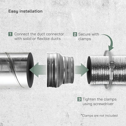 Vent Systems 6" inch to 5" inch Duct Reducer Adapter Connector Fitting Pipe - Image 3