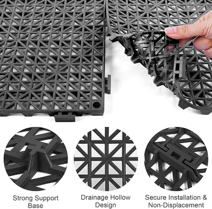 MYFAMIREA Modular Interlocking Cushion 12 Pack 11.8" x 11.8" Rubber Floor Tiles - Image 4