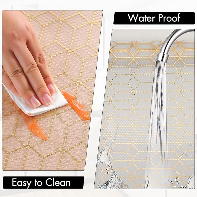 Cooyes Shelf Liner, Non Adhesive Drawer and Cabinet Liner, EVA Washable - Image 5