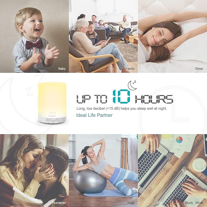 ASAKUKI 300ML Essential Oil Diffuser, Quiet 5-in-1 Premium Humidifier, Home - Image 3
