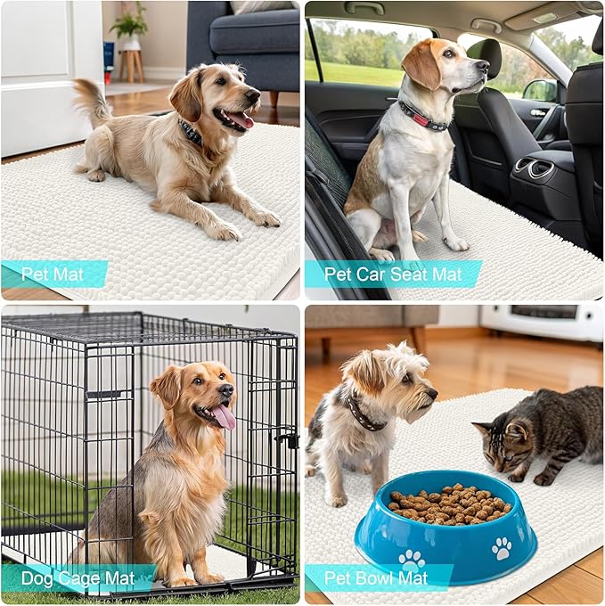 OLANLY Dog Door Mat for Muddy Paws 48x30, Absorbs Moisture and Dirt, Absorbent - Image 7